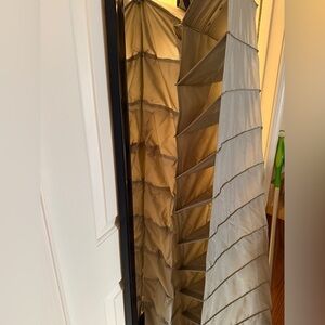 Two hanging shoe racks